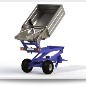 Benne basculante avec bec vibrant